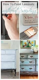How To Paint Laminate Furniture Without Sanding Salvaged Inspirations Painting Laminate Furniture Painting Laminate Redo Furniture