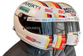Daniel ricciardo and lando norris have officially shown off their new 2021 crash helmet designs, with the australian sticking with his abstract art style in his switch to. Sebastian Vettel F1 Replica Helmets 2021 Cm Helmets