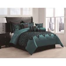 Black And Teal Comforter Set Beautiful Modern Chic Grey Elegant Luxury Pintuck Ruffle Comforter Set Pillows Comforter Sets Bedding Sets Teal Bedding