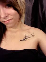 Family 4 Birds On A Branch Tattoo Tattoos I Adore 3 Collar Bone Tattoo Branch Tattoo Bone Tattoos
