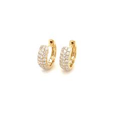10k white gold womens round diamond single row huggie earrings 1/20 cttw. Diamond Huggie Earrings Yellow Gold Minichiello Jewellers