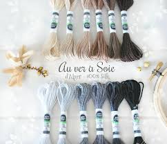 Silk Thread Au Ver A Soie Silk Thread 100 Silk Thread Shades Of Brown Skin Color Silk Floss Shades Of Gray Silk Thread Dalger