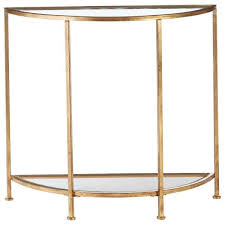 Home Decorators Collection Bella Demilune Gold Leaf Metal And Glass Console Table 32 In W X 30 In H In 2020 Glass Console Table Console Table Mirrored Console Table