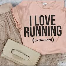 I Love Running To The Lord T Shirt M Nwt