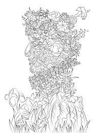 coloriage le printemps par giuseppe arcimboldo coloriages a imprimer gratuits spring coloring pages abstract feuilles