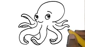 First, simply observe them in order to identify the simple geometric shapes that make them up. How To Draw A Octopus How To Draw A Sea Animals For Kids Easy Drawing Youtube