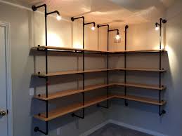 313 pounds for oak shelving, 200 pounds for pine, 129 pounds for plywood, and 87 pounds for mdf, this old house advises. Lighted Pipe Supported Shelves 10 Steps With Pictures Instructables