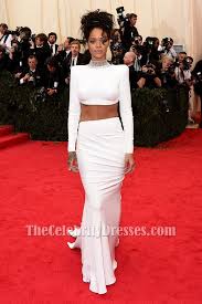 Entdecken sie unser sortiment an 'roter teppich kleider' bei pronovias. Rihanna Weisses Abendkleid 2014 Met Gala Roter Teppich Thecelebritydresses