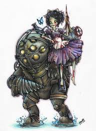 Bioshock 2 All Big Daddy Types Big Daddy And Little Sister By Ohmonah On Deviantart Bioshock Art Bioshock Bioshock Series