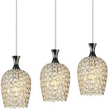Dinggu Modern 3 Lights Crystal Pendant Lighting For Kitchen Island And Dining Room Amazon Com