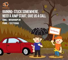Raining Stuck Somewhere Need A Jump Start Give Us Call Car Service Center In Bangalore Hoopy Rain Sticks Car Service