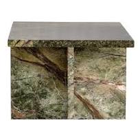 Rainforest Green Solid Marble Square Accent Table 14 inch