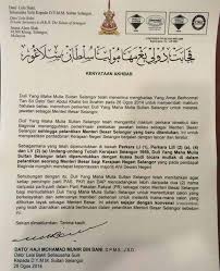 Sultan negara bagian ini merupakan ketua konstitusi negeri. Berita Selangor Menteri Besar Mb Letak Jawatan Selepas