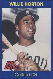 1-1991 LINE DRIVE BASE WILLIE HORTON TIGERS CARD#29