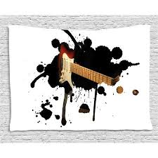 Popstar Party Tapestry Electric Guitar Fretboard On Black Grungy Color Splashes Shabby Chic Furniture Diy Shabby Chic Furniture Painting Shabby Chic Furniture