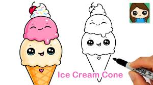 Add cream topped with cream. How To Draw An Ice Cream Cone Easy Youtube