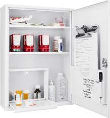 A locking medicine cabinet should be away from your stove, sink, and any hot appliances. Barska 15 W X 20 7 8 H White Locking Medicine Cabinet At Menards