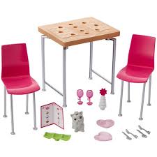 Barbie bedroom furniture, barbie dining room play dining room play set. Barbie Furniture And Pet Set With Dining Table And Two Chairs Walmart Com Walmart Com