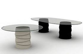River stone small charcoal stone coffee table. Glass Top Table Layer Italian Furniture Design Ideas