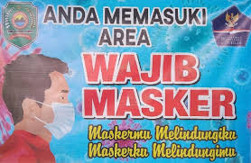 Peluncuran kawasan wisata wajib masker di pantai jikomalamo, kota ternate, maluku utara, sabtu 20 februari 2021. Pemasangan Stiker Wajib Masker Website Desa Parakan