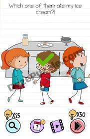 Brain test level 301 answer hold both side of the life net with two fingers and tap on jump button with the third finger. Brain Test Level 300 New Which One Of Them Ate My Ice Cream Answer Daze Puzzle