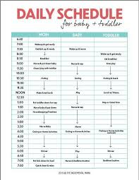 Stay At Home Mom Schedule For A Toddler And Baby Free Printable In 2020 Mom Schedule Baby Schedule Toddler Schedule