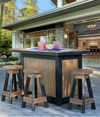 Leisure Lawns 62 Inch Poly Outdoor Kitchen Island Bar Table From