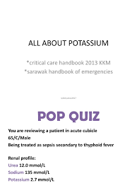 .of medical emergencies is a prime reference for housemen & medical officers that provides trusted and practical information for the most common emergencies in their frontline job. Potassium Participants Copy Rtt Medical Specialties