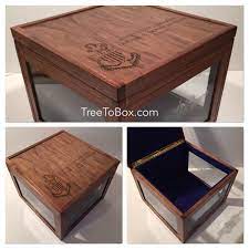 Black Walnut Hat Box With Three Laser Etched Glass Panels Military Hat Box Military Shadow Box Hat Boxes
