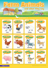 Farm Animals And What They Say Wall Chart Ideal For