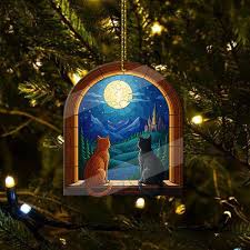 Couple and Black Cat Ornament