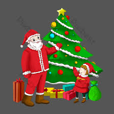 See more ideas about santa cartoon, christmas drawing, how to draw santa. Christmas Cartoon Drawing Christmas Tree Santa Claus Give Gifts Png Images Psd Free Download Pikbest