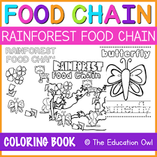Search images from huge database containing over 620,000 coloring pages. Rainforest Food Chain Coloring Book By The Education Owl Tpt