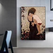 Our classical art collection includes many famous artworks from artists such as van gogh, toulouse lautrec, renoir, monet through to gustav klimt and many more including pieces such as sunflowers, the kiss. Famous Abstract Painting Mother And Child By Gustav Klimt Canvas Painting Wall Art Prints Picture For Living Room Decor Cuadros Shopee Philippines