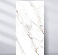 3D White wave Azure PVC Marble Sheets | Waterproof | 4x8 ft (32 sq. ft)