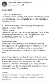 Kes ni adalah satu contoh kalau korang nak tau, hampir setengah juta rakyat malaysia ada masalah kesihatan mental ni tahun 2020. Isu Isu Berkaitan Kesihatan Mental Di Malaysia Serta Stigma Sedia Ada Faiztahir My