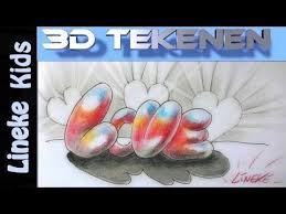 Hoe Teken Je 3d Letters Love X2f 3d Tekenen X2f 6 Youtube Tekenen 3d Tekeningen 3d Letters