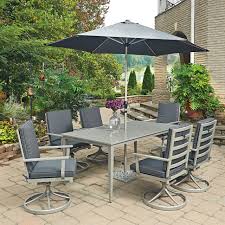 6 piece outdoor dining set with swivel chairs. South Beach Gray 9 Piece Rectangular Outdoor Dining Set With 6 Swivel Chairs By Home Styles Buy Online In Bermuda At Bermuda Desertcart Com Productid 149394543