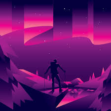 Maybe you would like to learn more about one of these? Northern Lights Landscape Vector Northern Lights Art Landscape Illustration Cool Landscapes