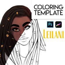 Learn how to use procreate on ipad, get some drawing tips, explore pro's workflow, pick up awesome custom brushes. Leilani Pdf Psd And Procreate Coloring Template Alicja Prints