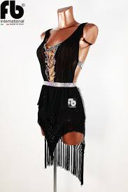 Abito latino donna per danza sportiva con strass canottiglie ricamato fatto  a mano | FB International