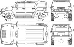 All layers and groups well organized for easy editing and recolor. Blueprints Cars Hummer Hummer H2 2002