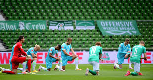 The sudtribune, better known by its 'yellow wall' nickname, is the largest terrace for standing spectators in european soccer. Bundesliga Bremen Beaten By Wolfsburg As Teams Knee Ahead Of Match To Support Blacklivesmatter
