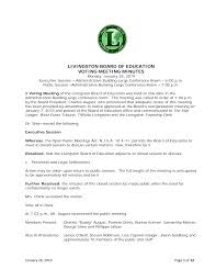 LIVINGSTON BOARD OF EDUCATION VOTING MEETING MINUTES