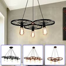 Farmhouse Lighting Chandelier Rustic Vintage Wagon Wheel Light Fixture 3 6 Light Ebay
