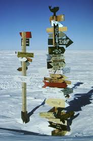 Direction Signs At The South Pole Mile Marker Signs Put Up By People Stationed Affiliate Pole Mile Marker South Pole Snow Images Antarctica Travel