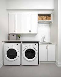 Whether they're tucked away in a closet or you have a full laundry room, remember to leave a few inches on each side for venting, wiring and heat clearance. 35 Clever Ways To Create Functional And Stylish Small Laundry Rooms