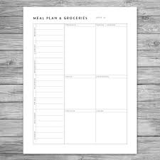 Printable Minimalist Weekly Meal Planner Grocery List Etsy Weekly Meal Planner Meal Planner Printable Meal Planner Template
