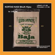 Warna yang tersedia merah, kuning, oranye, hijau,biru,putih, pink.ukuran 99x75cm kertas minyak dijual per 5 lembar. Jual Kertas Nasi Kertas Minyak Segiempat Cap Baja Anugrah Kemasan Kreatif