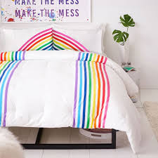 Designed by swanson beddings, this breathtakingly beautiful duvet cover set will brighten your bedroom. Flour Shop Rainbow Comforter Set Pottery Barn Teen